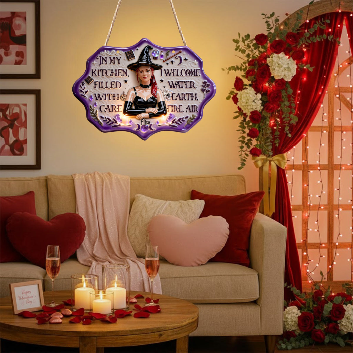 In My Kitchen - Personalized Witch LED Light Acrylic Sign