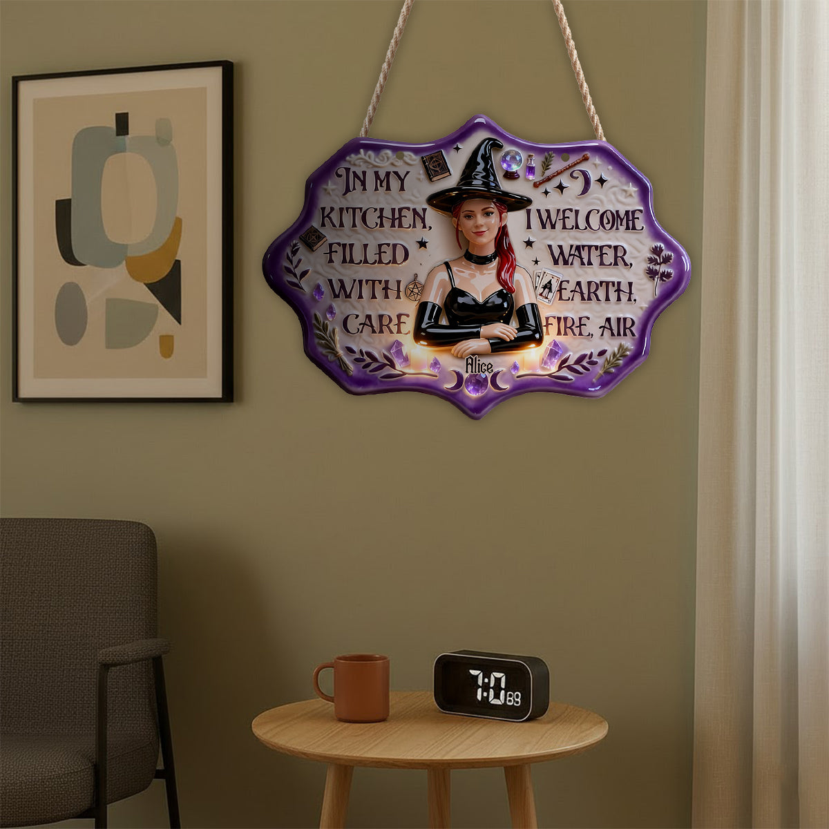 In My Kitchen - Personalized Witch LED Light Acrylic Sign