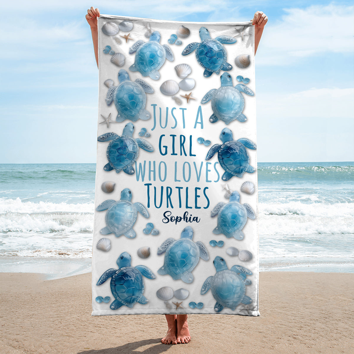 Just A Girl Who Loves Turtles - Personalized Turtle Quick-dry Beach Towel/ Bath Towel