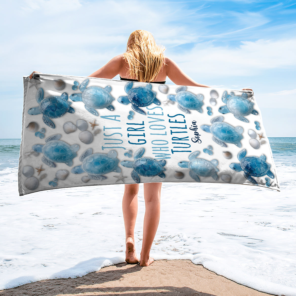 Just A Girl Who Loves Turtles - Personalized Turtle Quick-dry Beach Towel/ Bath Towel