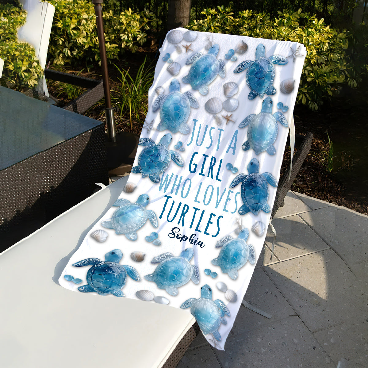 Just A Girl Who Loves Turtles - Personalized Turtle Quick-dry Beach Towel/ Bath Towel