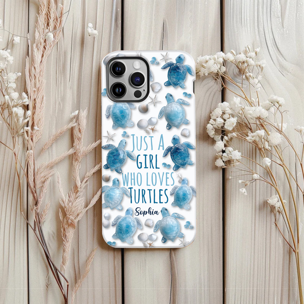 Just A Girl Who Loves Turtles - Personalized Turtle Full Print Phone Case