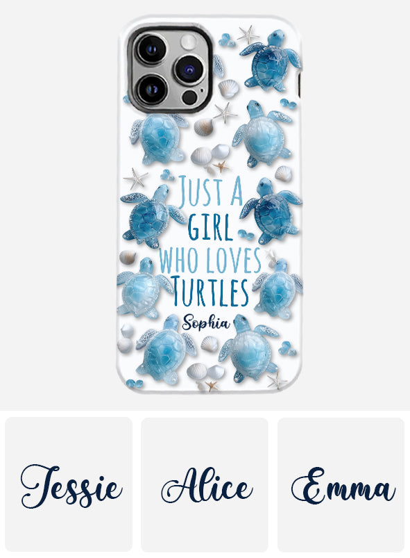 Just A Girl Who Loves Turtles - Personalized Turtle Full Print Phone Case