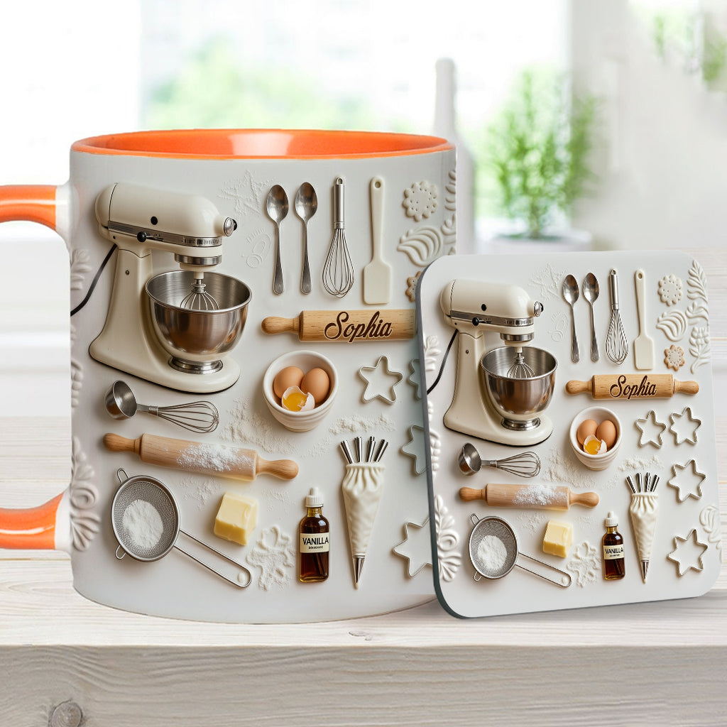 Love Baking - Personalized Baking Accent Mug & Coaster