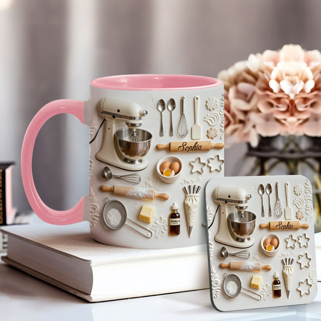 Love Baking - Personalized Baking Accent Mug & Coaster