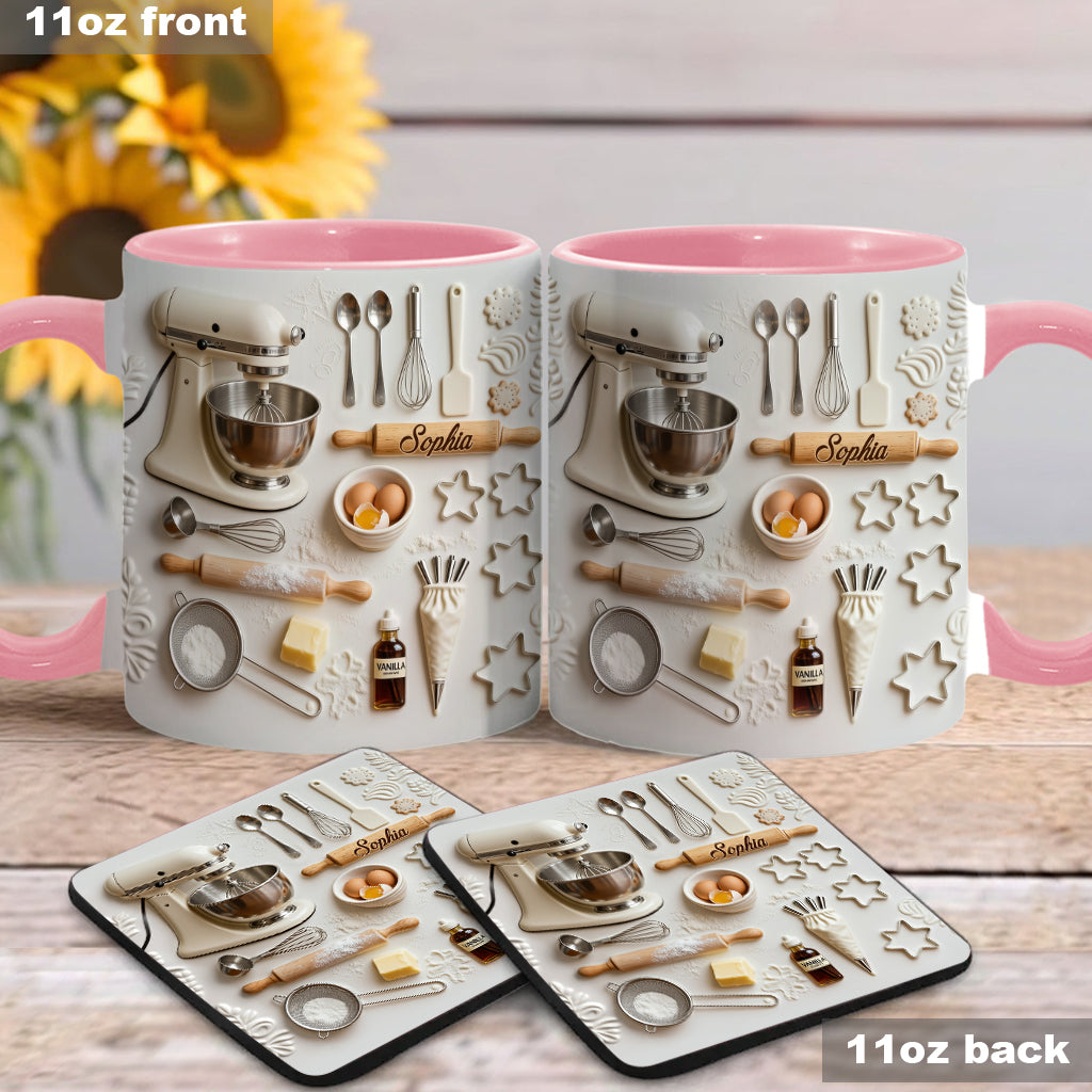 Love Baking - Personalized Baking Accent Mug & Coaster