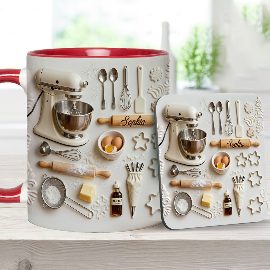 Love Baking - Personalized Baking Accent Mug & Coaster
