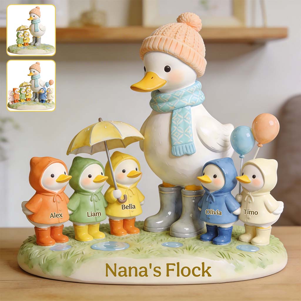 Grandma's Flock Gift For Mom, Nana - Personalized Grandma Custom Shaped Acrylic Plaque