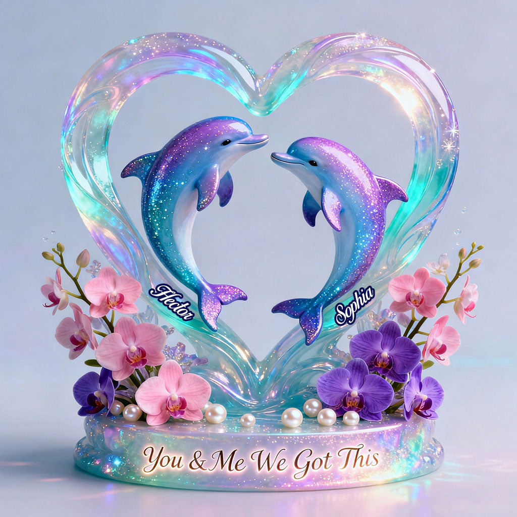 We Got This, Dolphin Couple - Personalized Couple Custom Shaped Acrylic Plaque