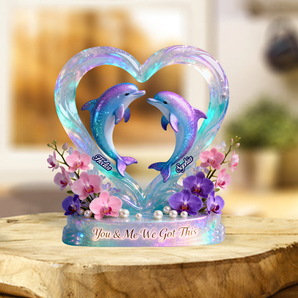 We Got This, Dolphin Couple - Personalized Couple Custom Shaped Acrylic Plaque