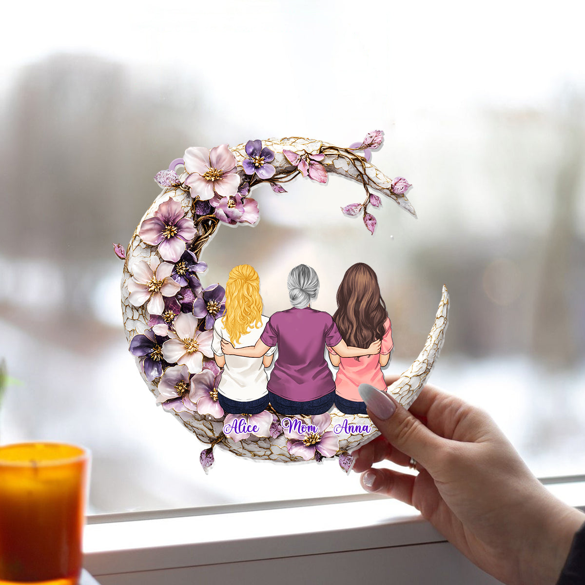 Best Mom Ever - Personalized Mother Window Hanging Suncatcher Ornament