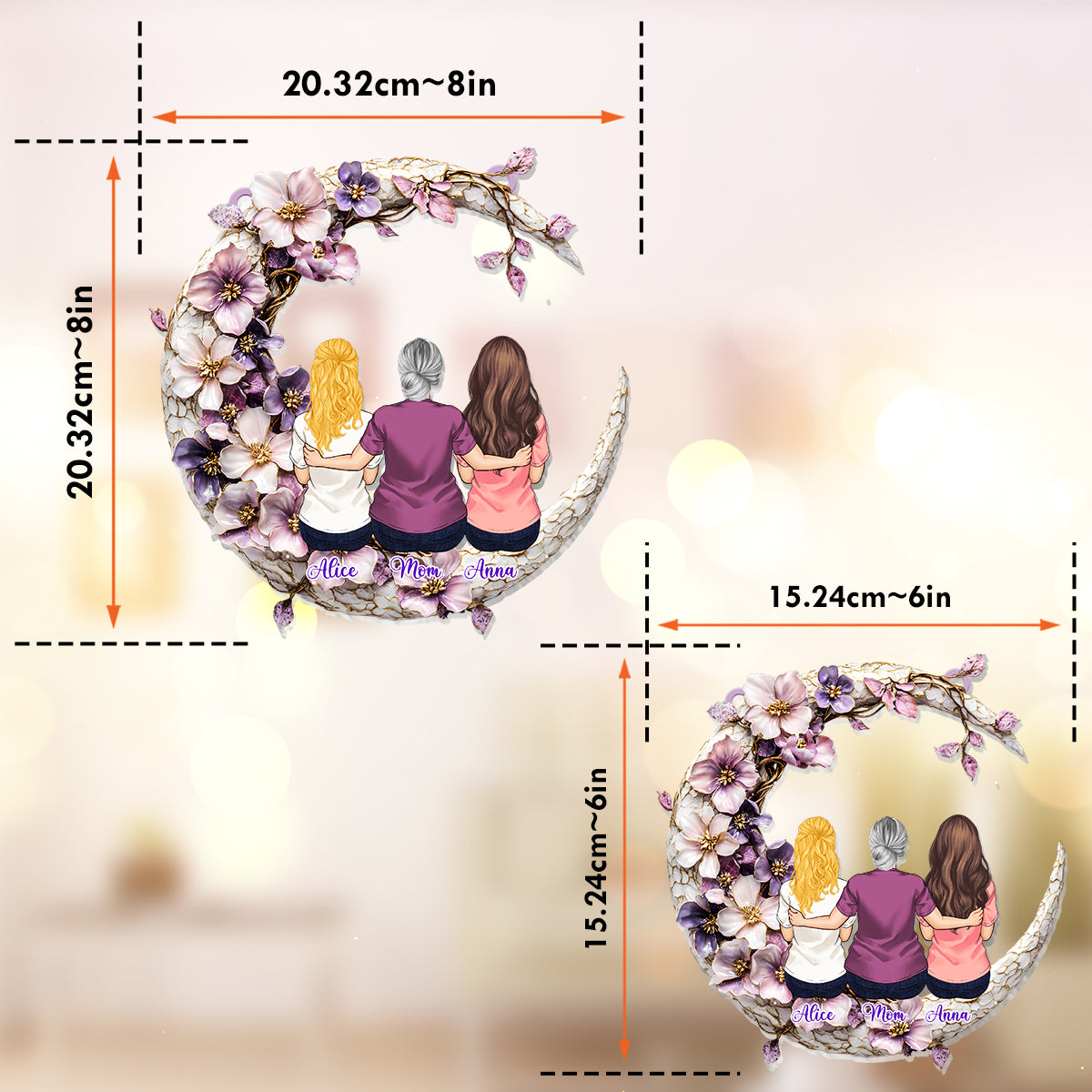 Best Mom Ever - Personalized Mother Window Hanging Suncatcher Ornament