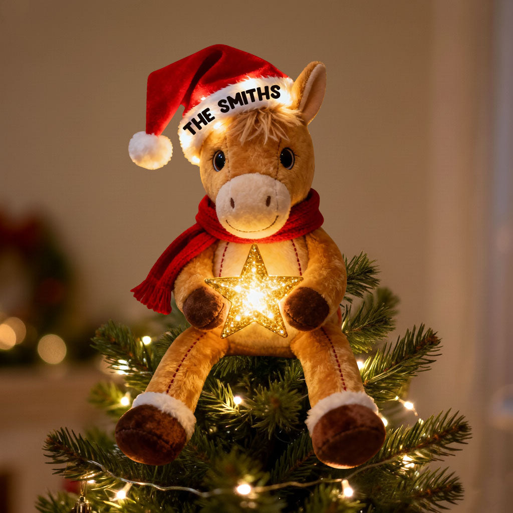 Merry Horsemas - Personalized Horse LED Light Tree Topper