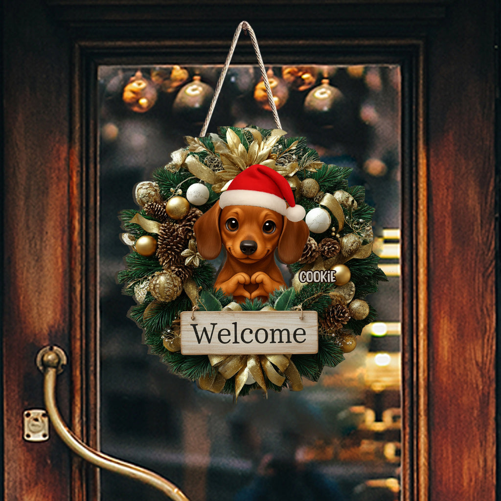 Welcome Christmas 2025 - Personalized Dog Custom Shaped Wood Sign