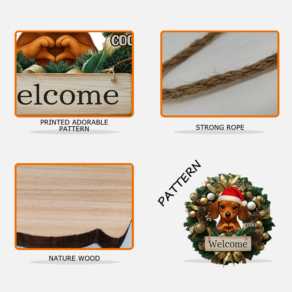 Welcome Christmas 2025 - Personalized Dog Custom Shaped Wood Sign