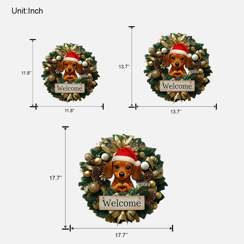 Welcome Christmas 2025 - Personalized Dog Custom Shaped Wood Sign