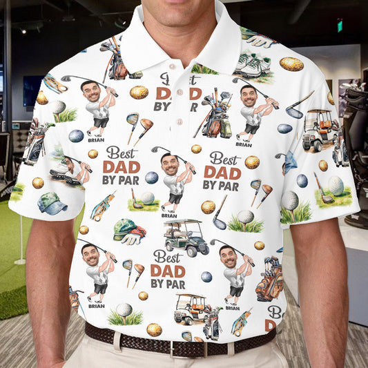 Best Golf Dad By Par - Personalized Golf Polo Shirt