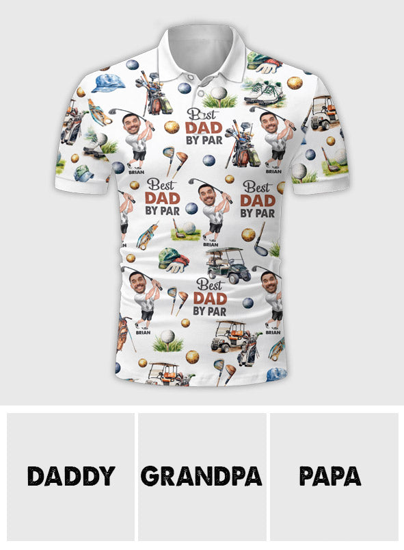 Best Golf Dad By Par - Personalized Golf Polo Shirt