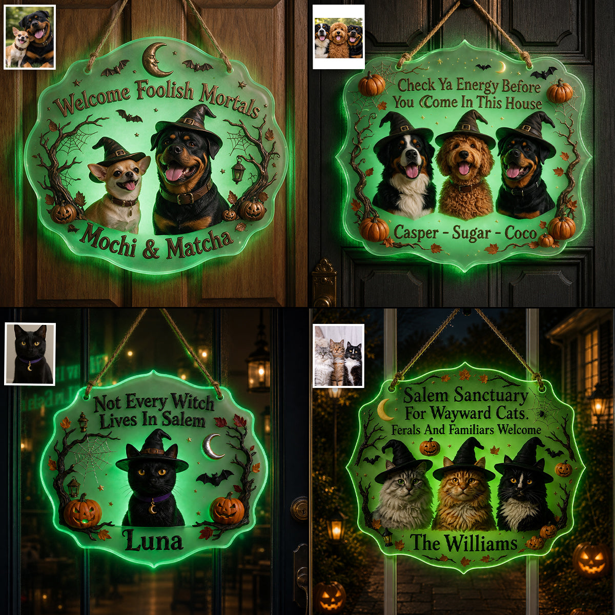 Happy Halloween - Personalized Dog Luminous Acrylic Sign