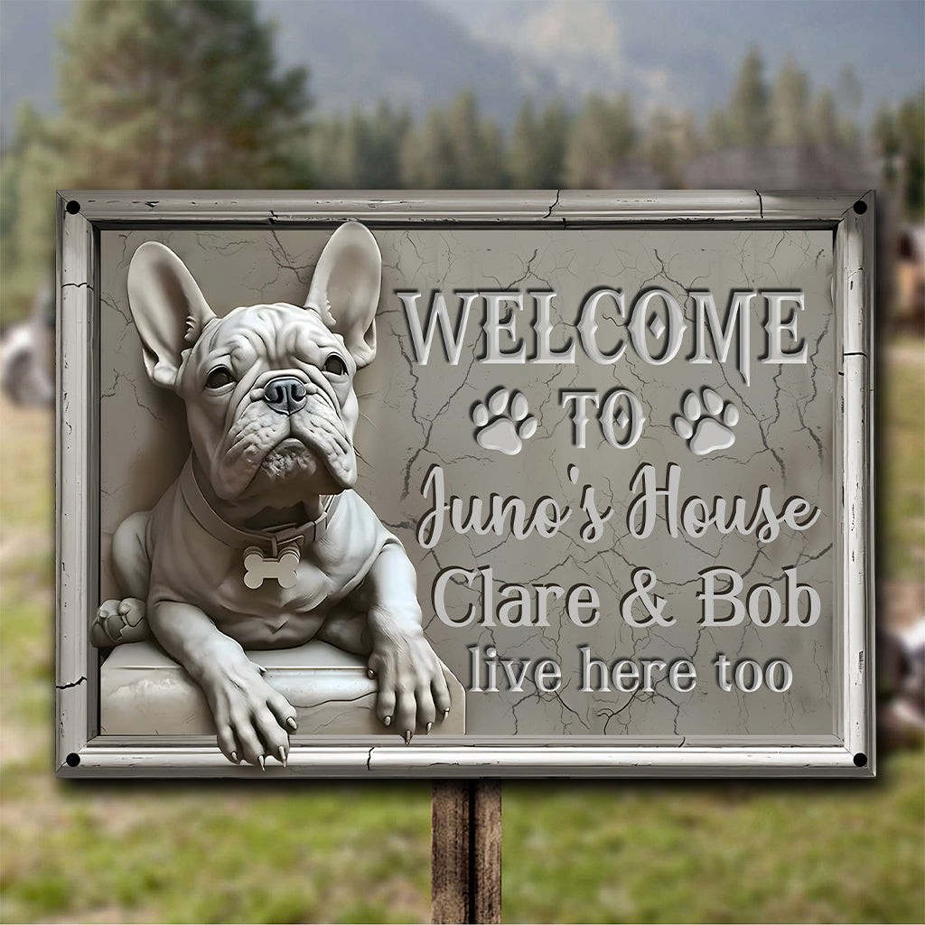 Welcome To Dog's House - Personalized Dog Rectangle Metal Sign