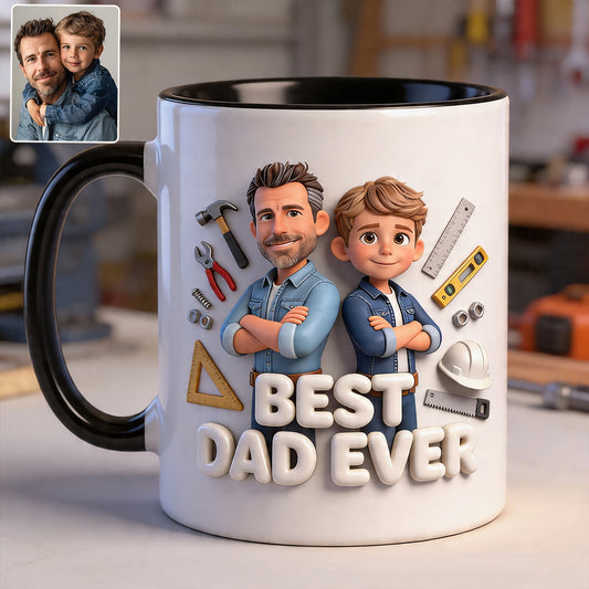 Custom Any Photo - Personalized Father Accent Mug & Coaster