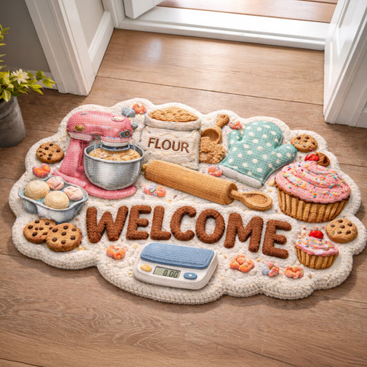 Baking Welcome Mat, Baking Home Decor - Personalized Baking Shaped Doormat/ Rug
