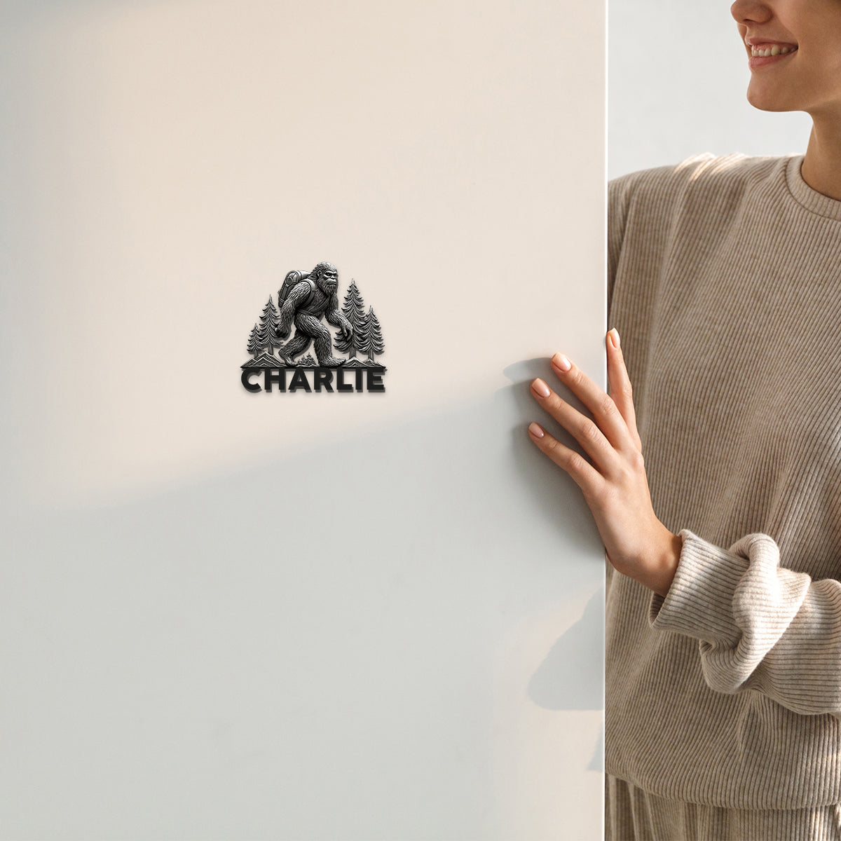 Hiking Sasquatch - Personalized Hiking Magnet