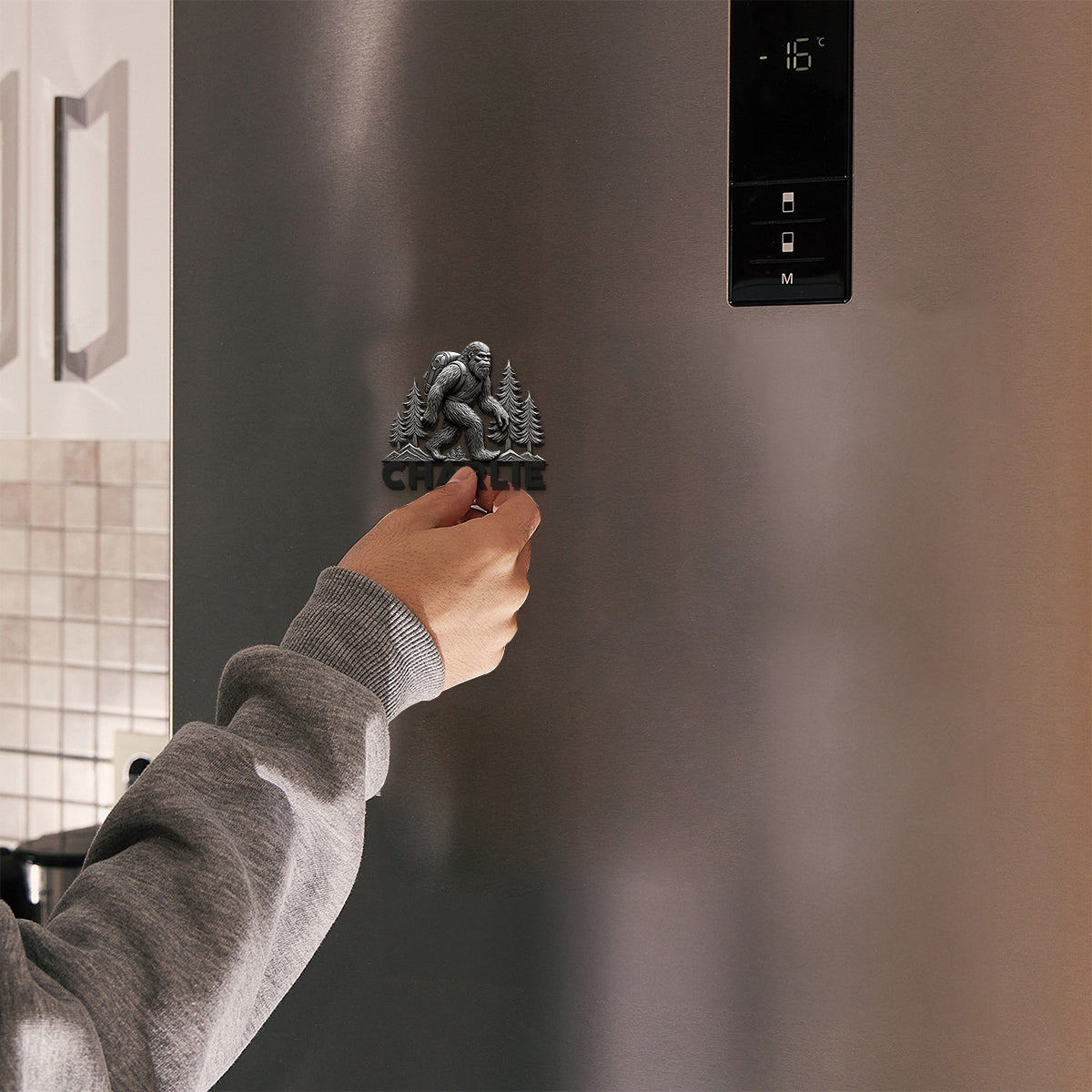 Hiking Sasquatch - Personalized Hiking Magnet