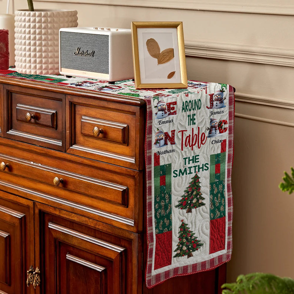 Merry Christmas - Personalized Family Table Runner