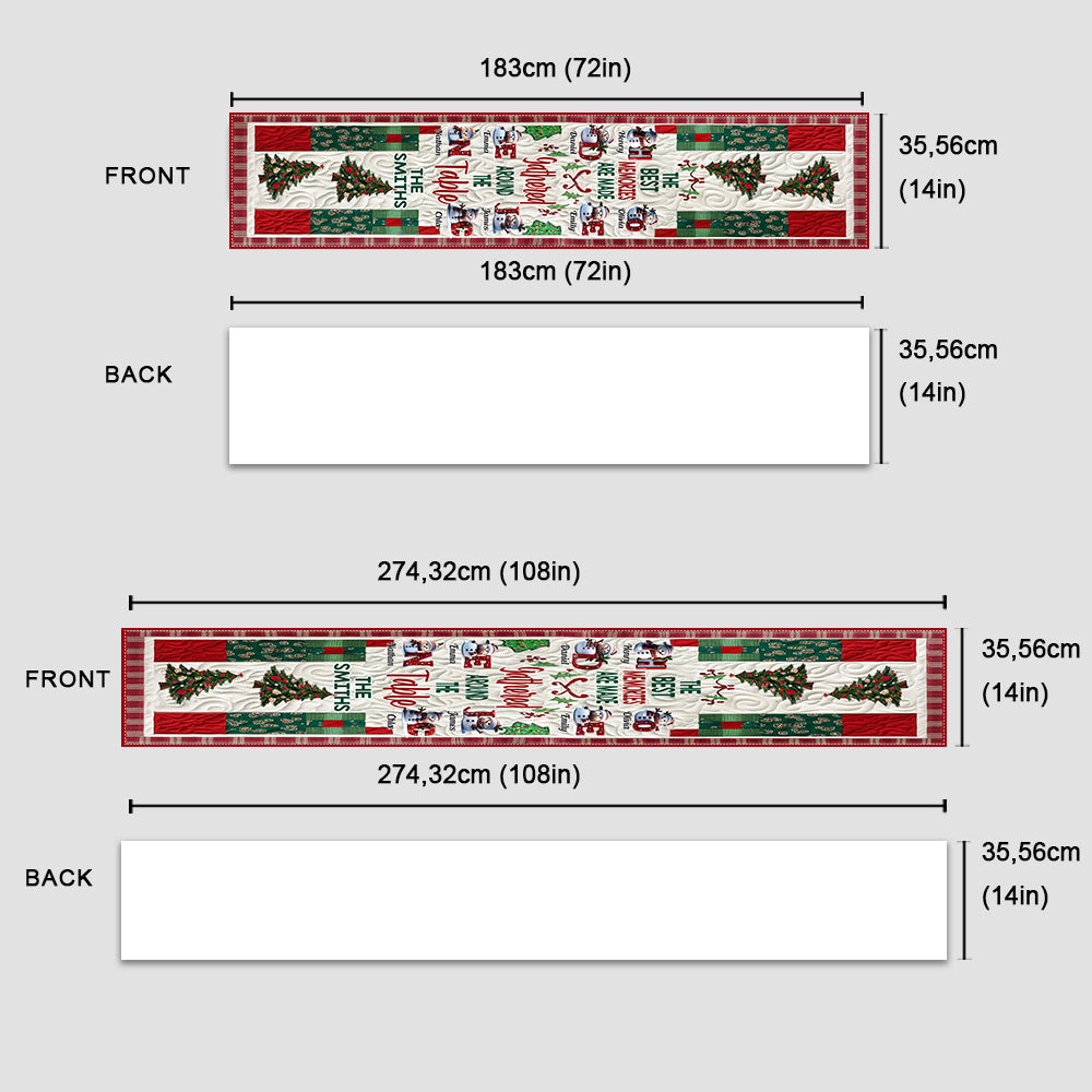 Merry Christmas - Personalized Family Table Runner