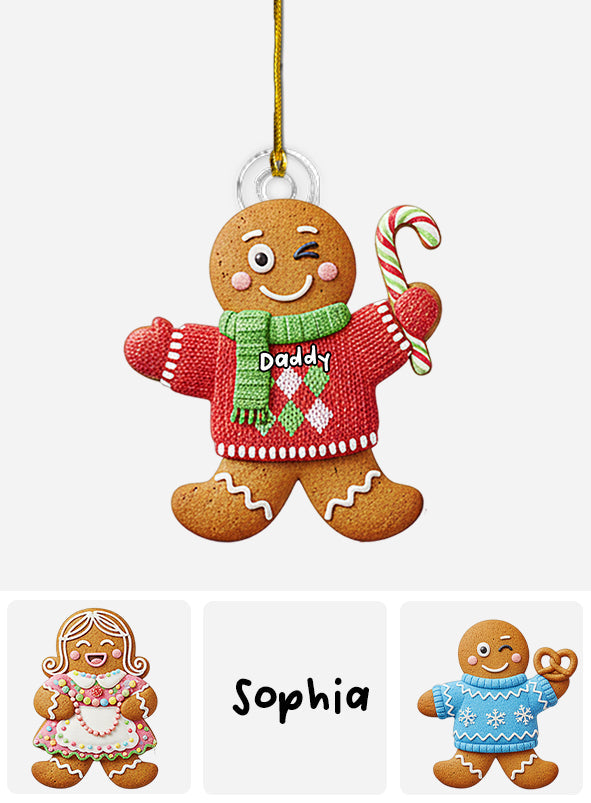 Gingerbread Family - Personalized Family Ornament