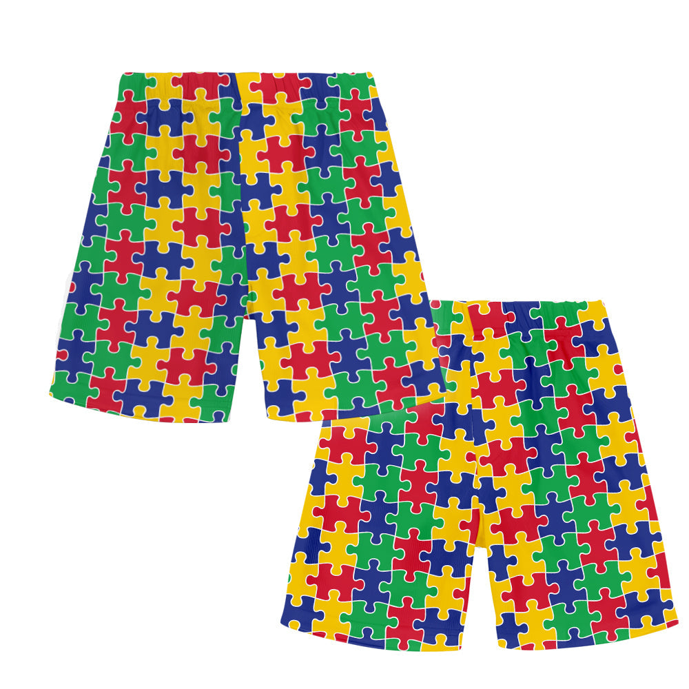 Colorful Puzzle Alphabet - Personalized Kid T-shirt & Shorts