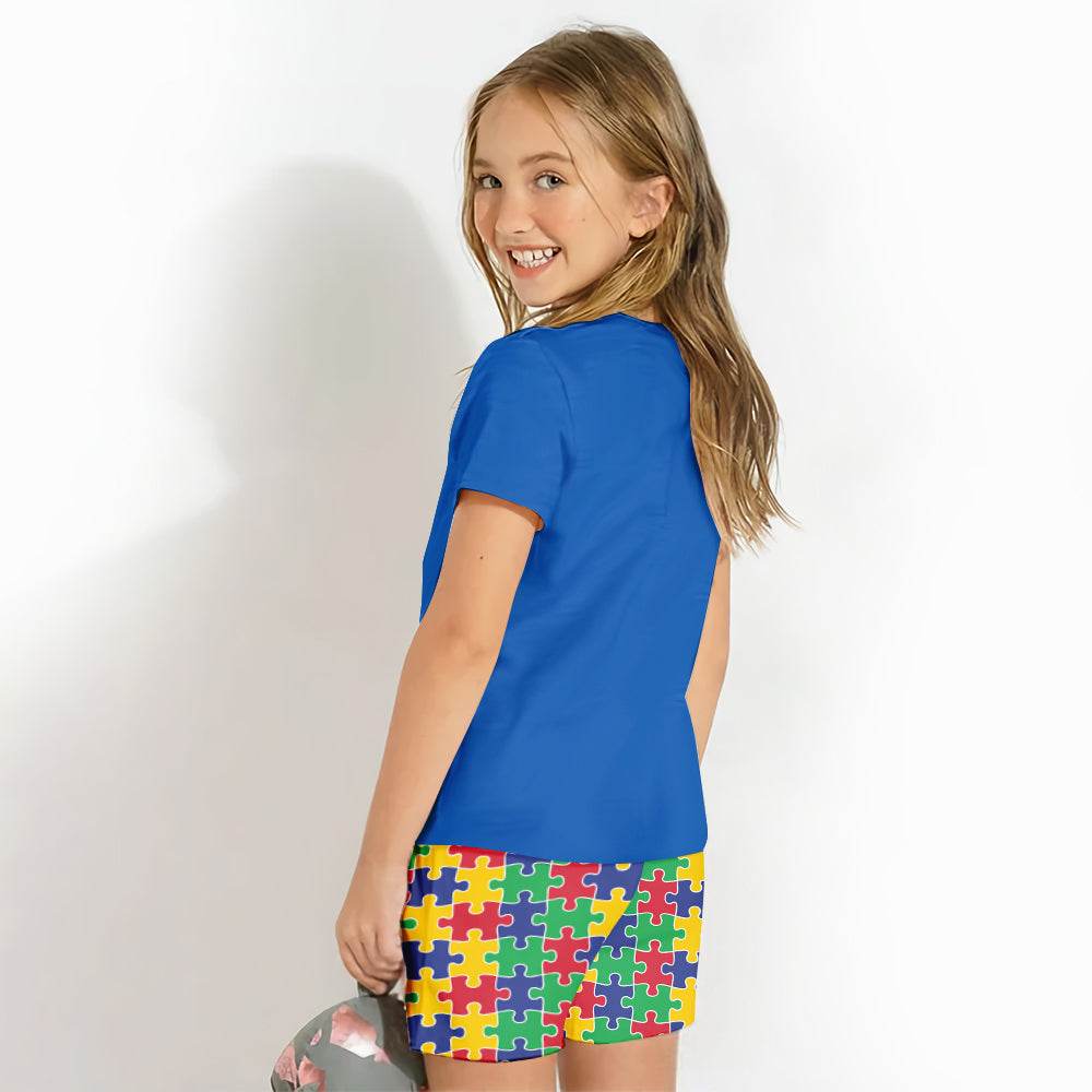 Colorful Puzzle Alphabet - Personalized Kid T-shirt & Shorts