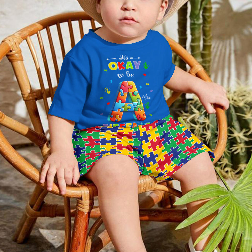 Colorful Puzzle Alphabet - Personalized Kid T-shirt & Shorts