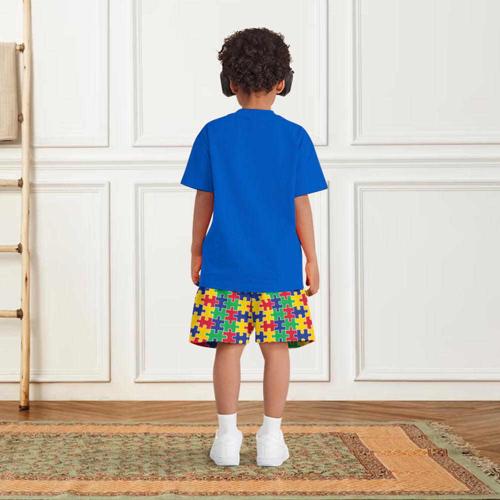 Colorful Puzzle Alphabet - Personalized Kid T-shirt & Shorts