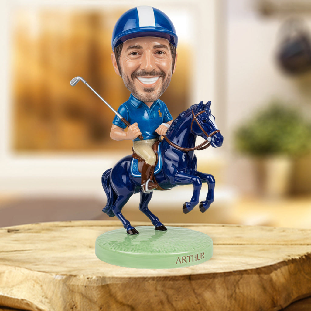 Riding Horse Playing Golf - Personalized Golf Custom Shaped Acrylic Plaque