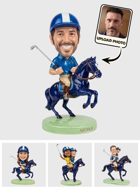 Riding Horse Playing Golf - Personalized Golf Custom Shaped Acrylic Plaque