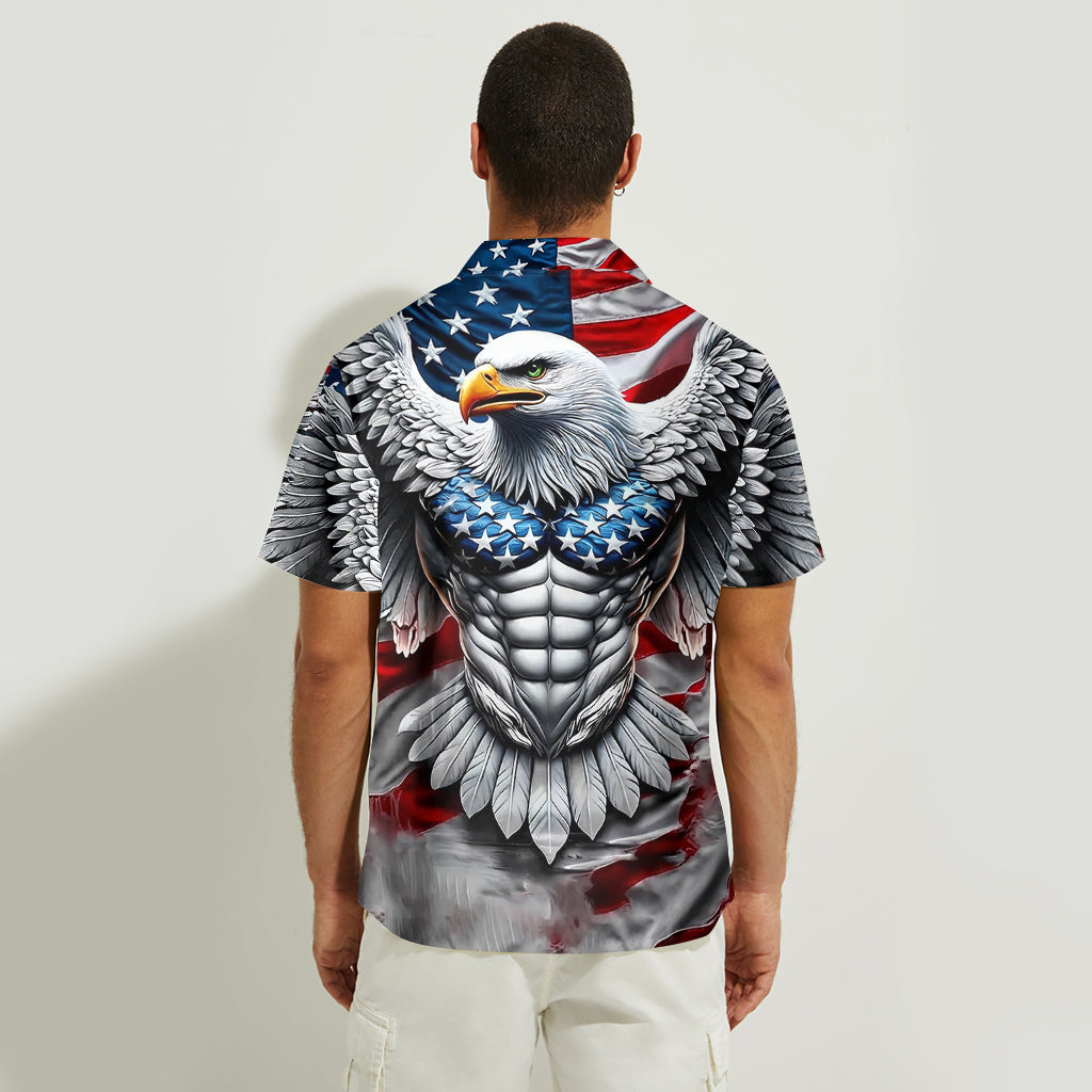 Patriotic Eagle - Personalized Bald Eagle Hawaiian Shirt