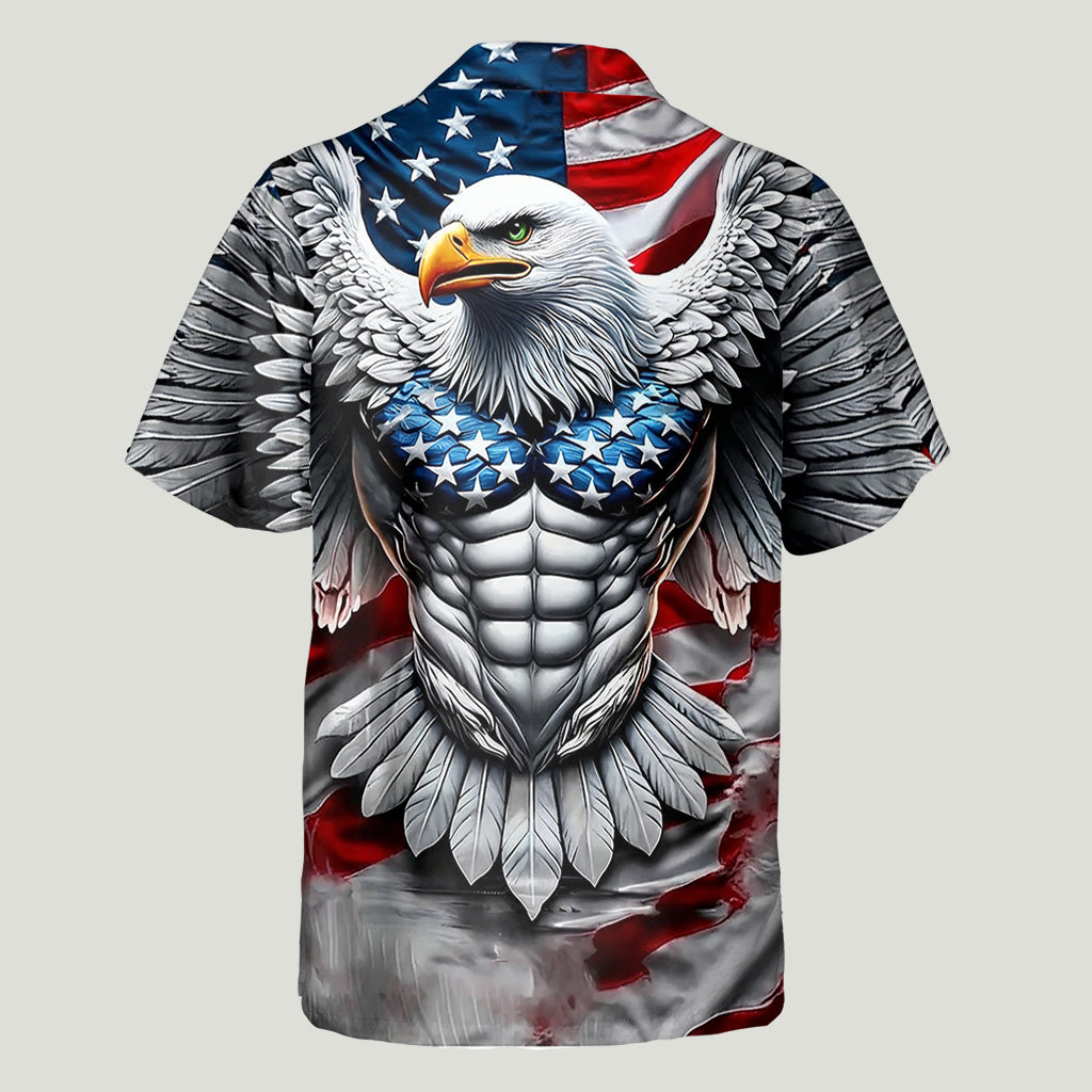 Patriotic Eagle - Personalized Bald Eagle Hawaiian Shirt
