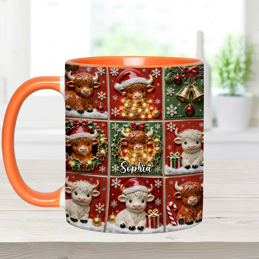 Love Highland Cow - Personalized Highland Cow Accent Mug