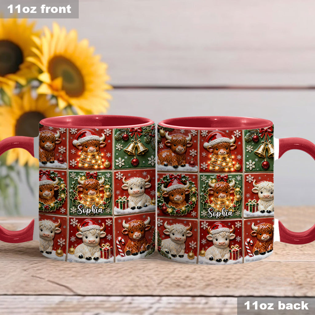 Love Highland Cow - Personalized Highland Cow Accent Mug