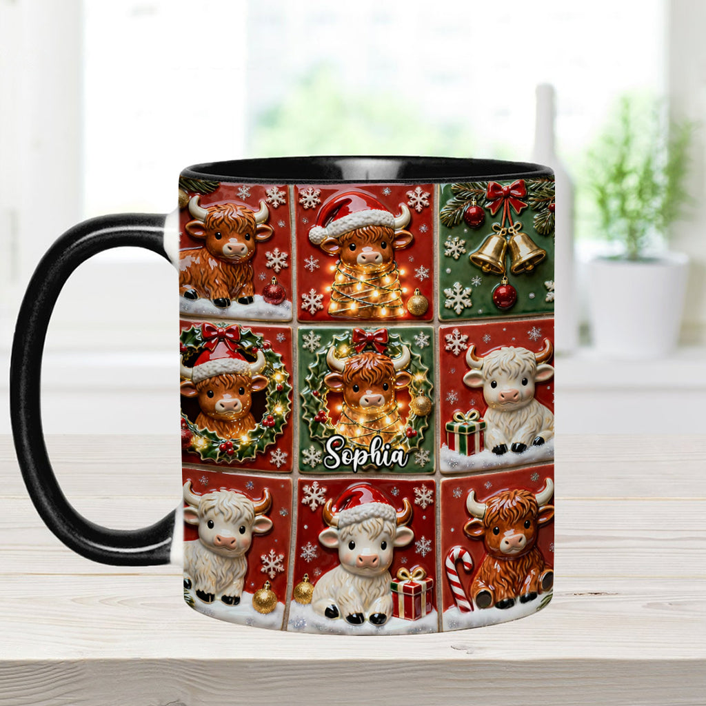 Love Highland Cow - Personalized Highland Cow Accent Mug
