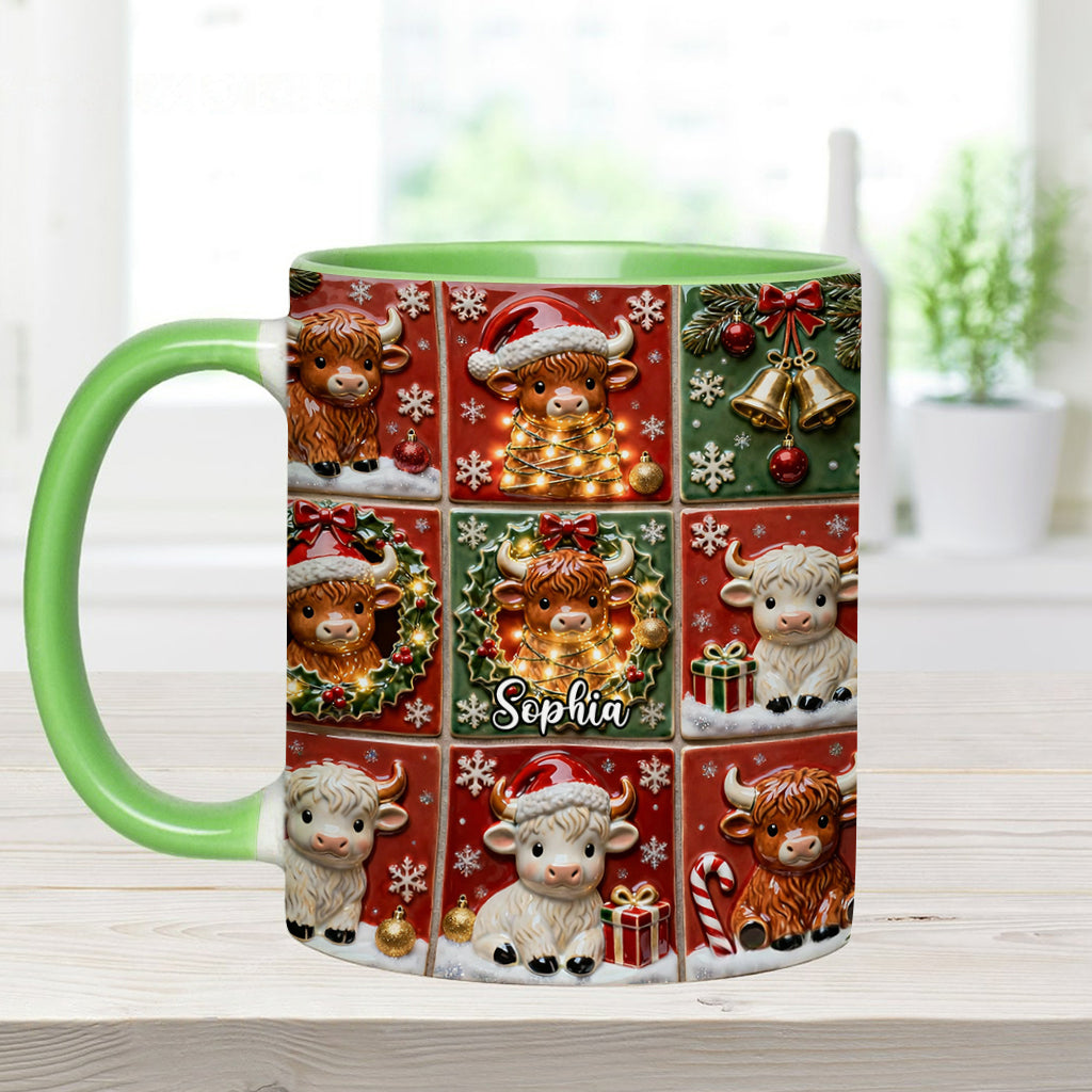 Love Highland Cow - Personalized Highland Cow Accent Mug