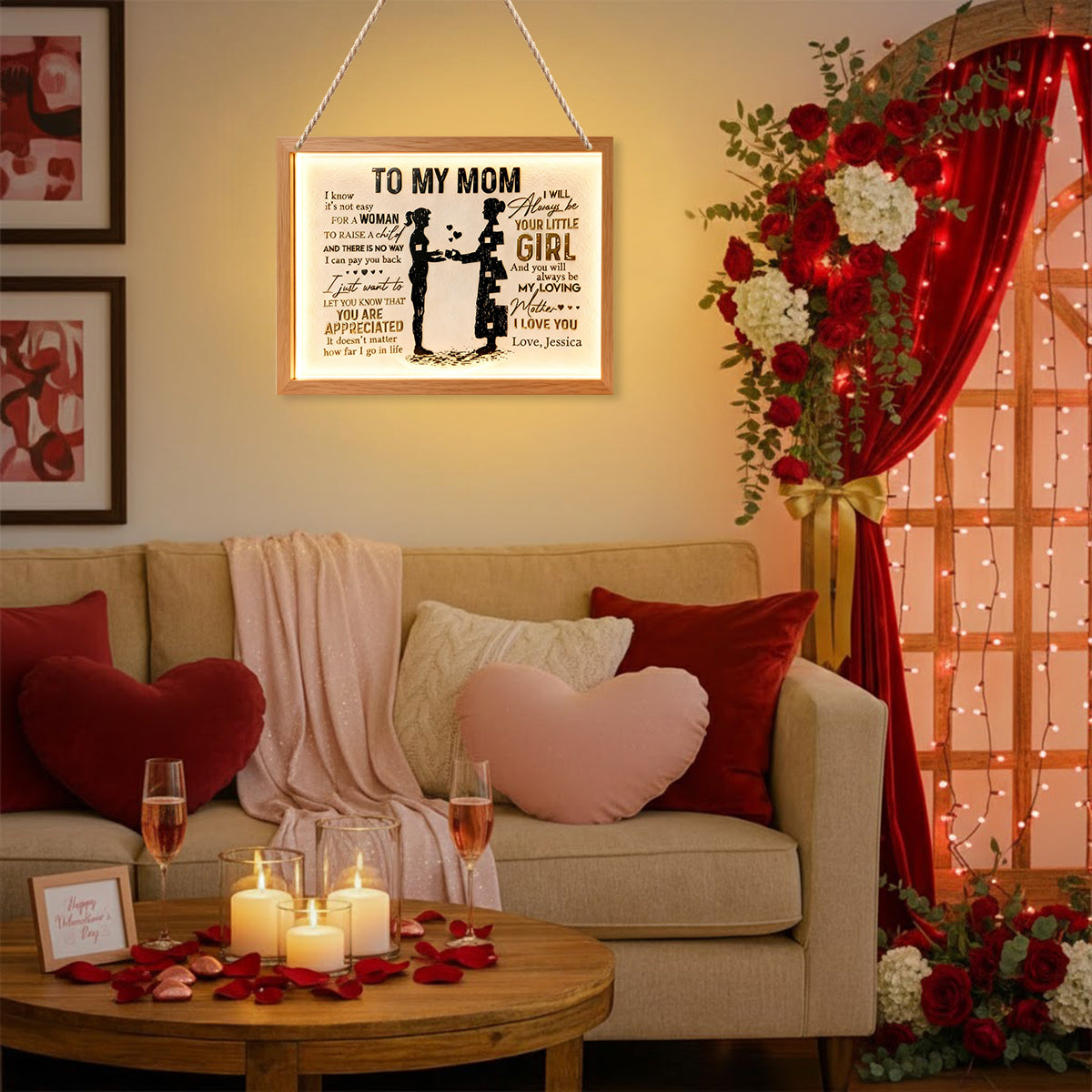 To My Mom - Personalized Mother LED Light Acrylic Sign