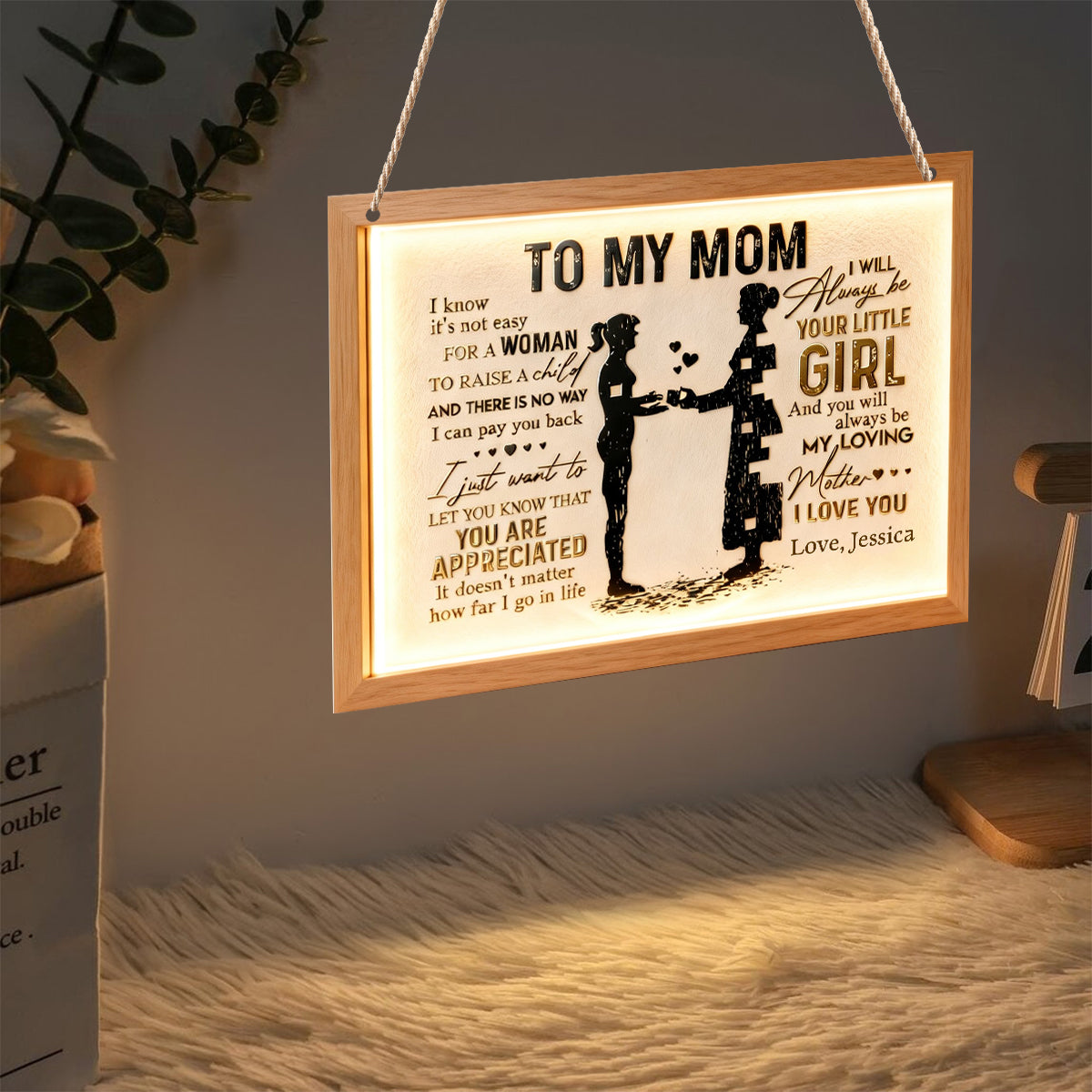 To My Mom - Personalized Mother LED Light Acrylic Sign