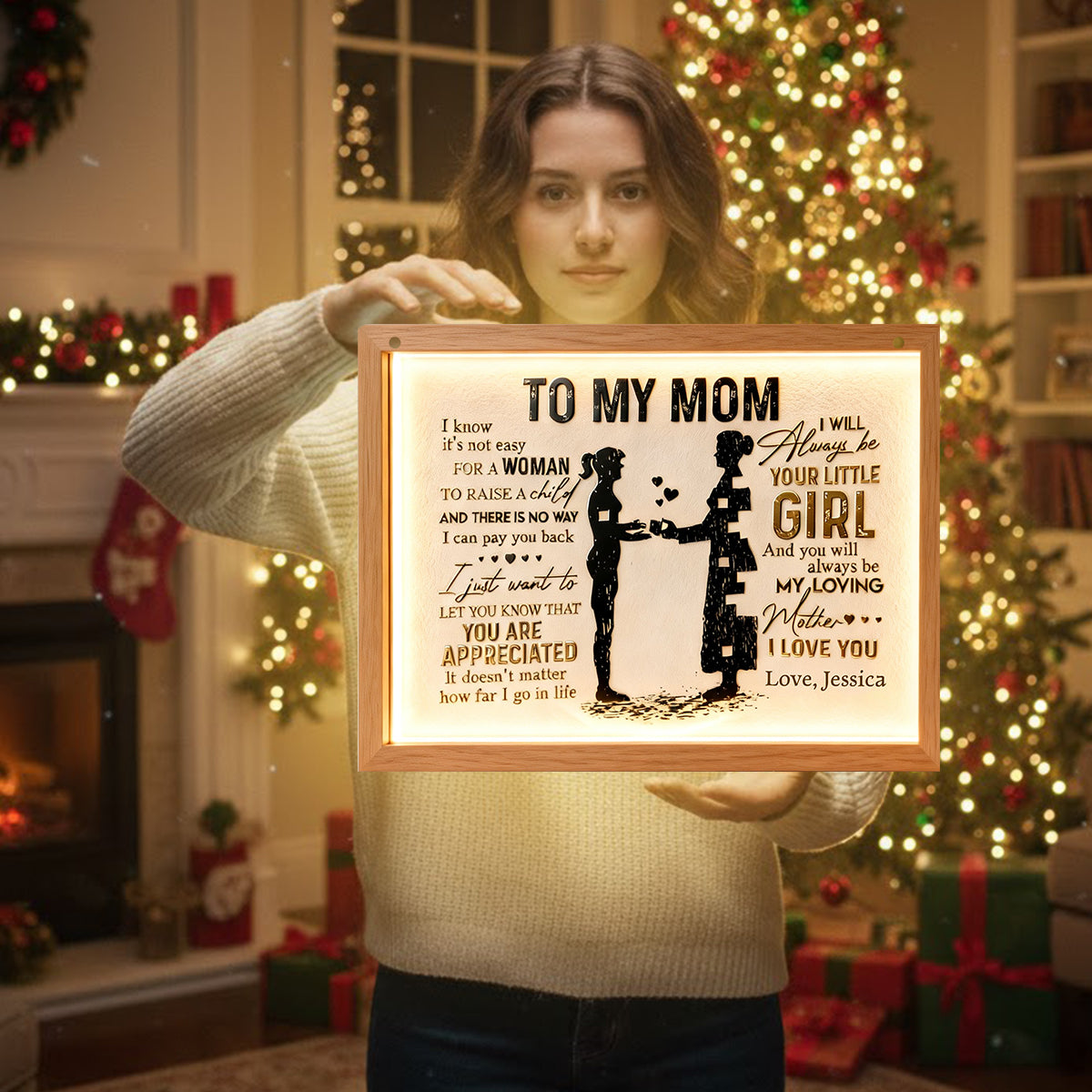 To My Mom - Personalized Mother LED Light Acrylic Sign