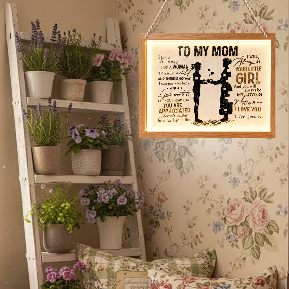 To My Mom - Personalized Mother LED Light Acrylic Sign