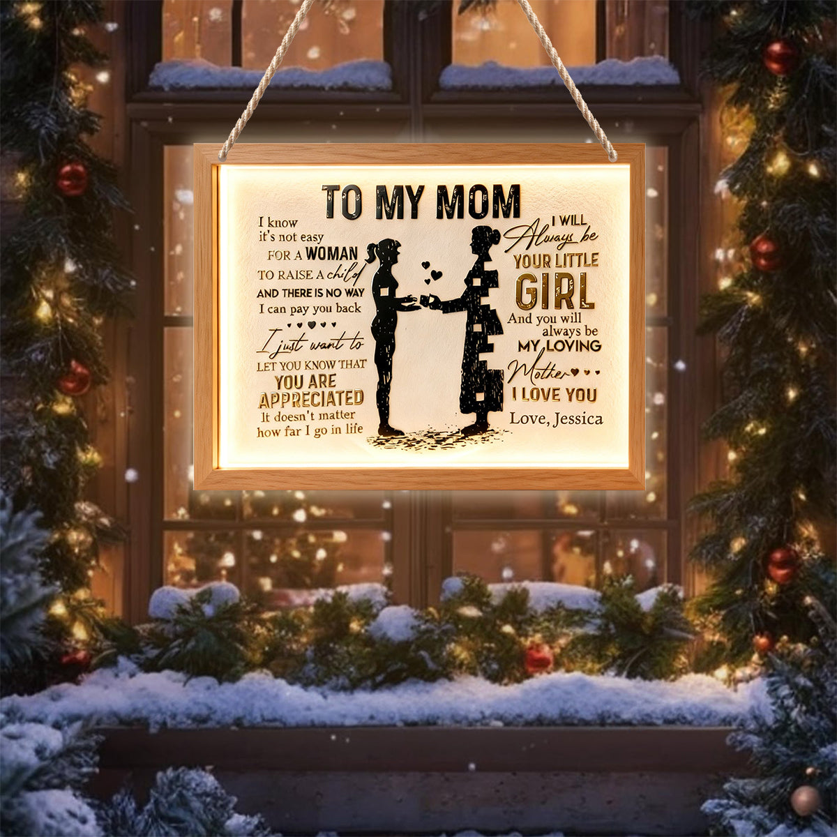 To My Mom - Personalized Mother LED Light Acrylic Sign