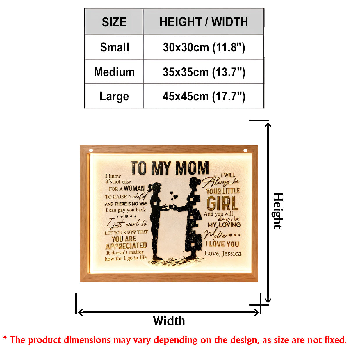 To My Mom - Personalized Mother LED Light Acrylic Sign