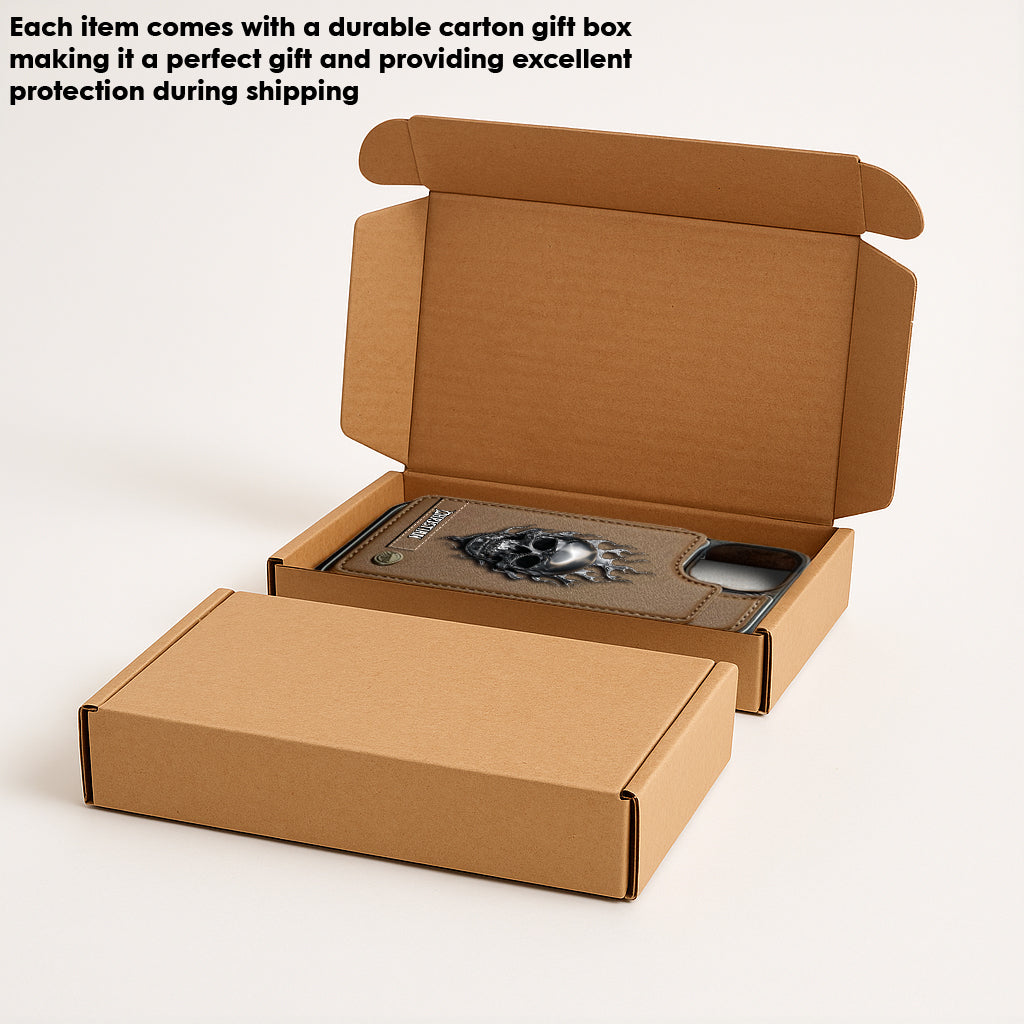 Fire Skull - Personalized Skull Wallet Phone Case